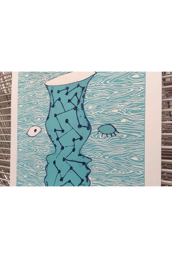 Blue Vase with Faces 2