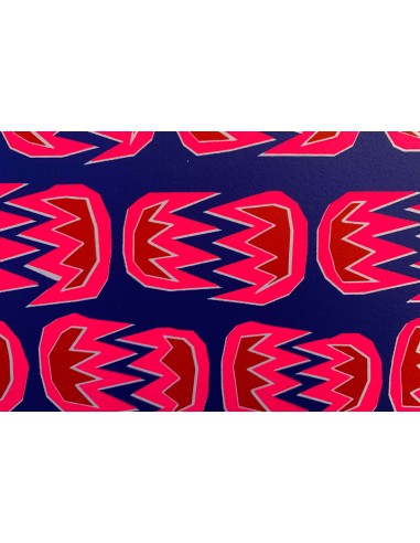 Pink Red on Blue