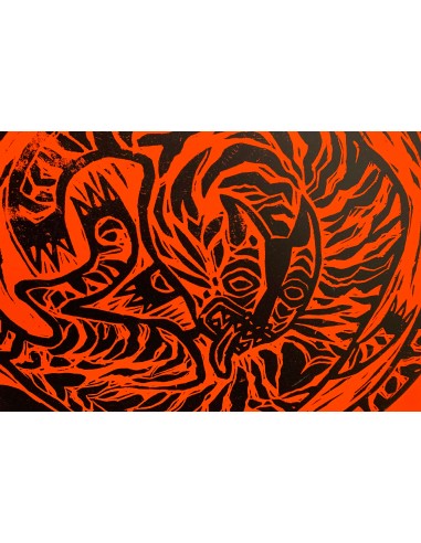 Felino Enrollado Orange & Black
