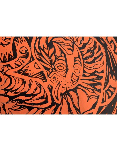 Felino Enrollado Orange & Black