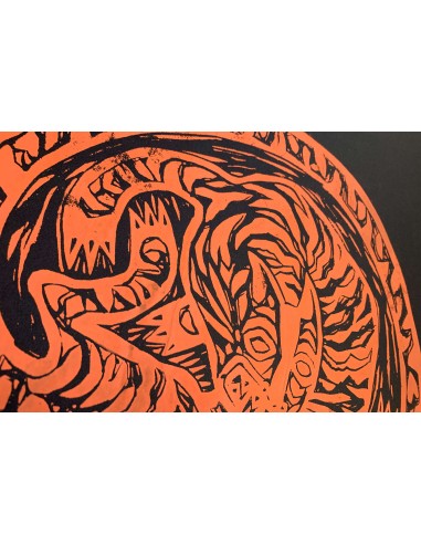 Felino Enrollado Orange & Black