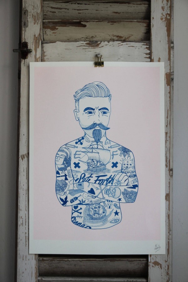Tat Man Pink & Blue