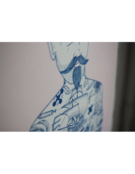 Tat Man Pink & Blue